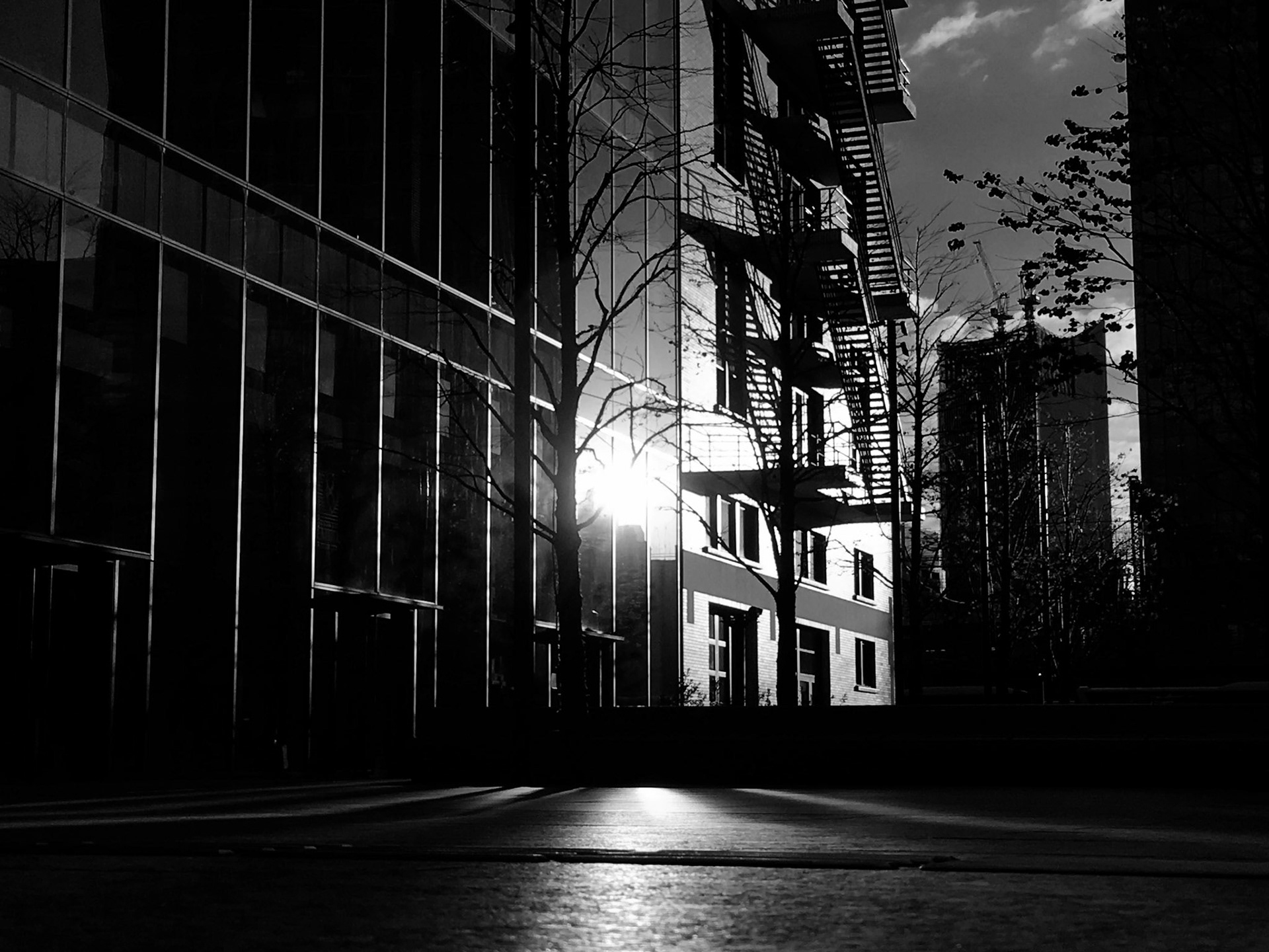Full-frame shot of architecture details in black and white.