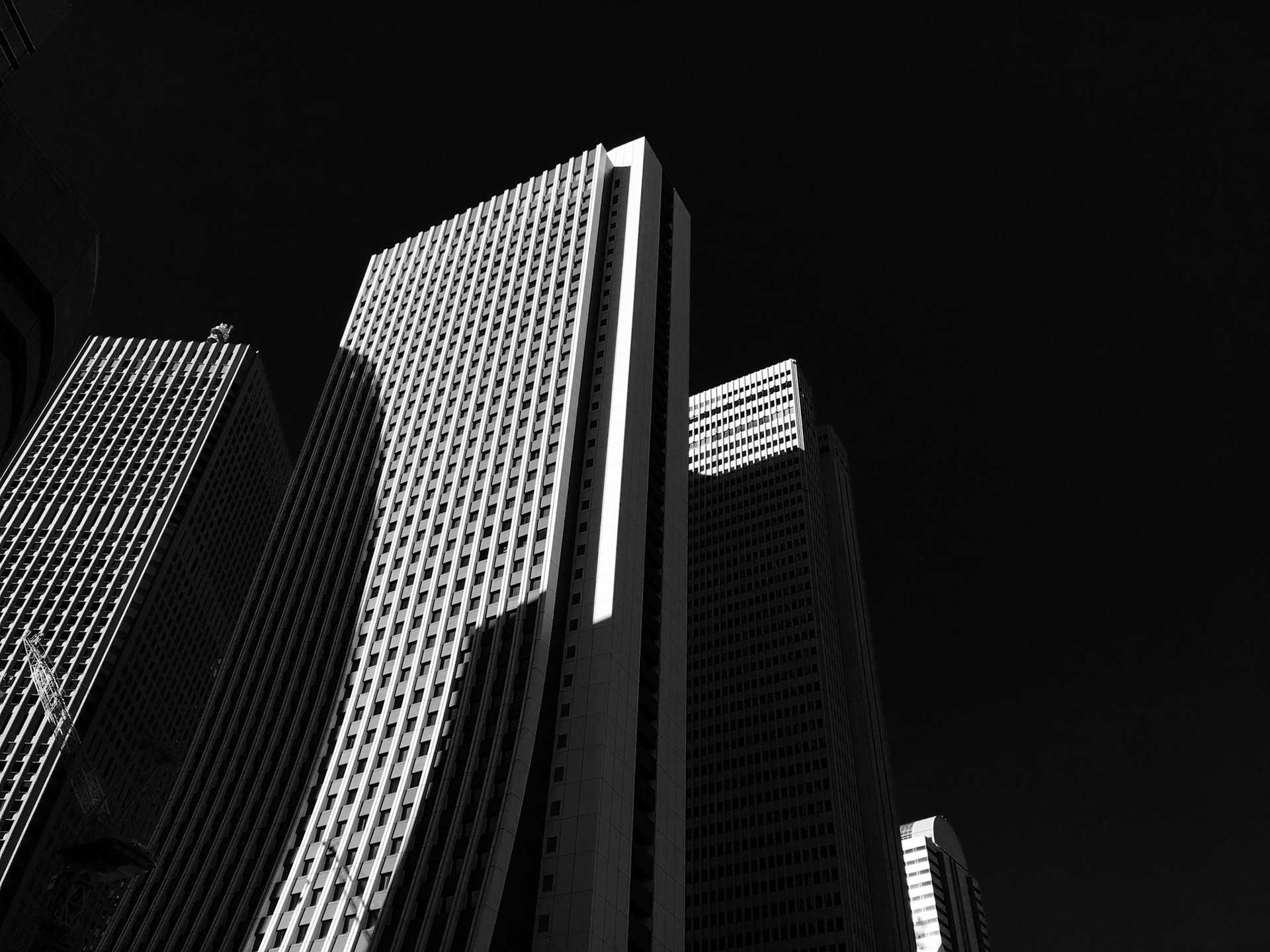 Full-frame shot of architecture details in black and white.