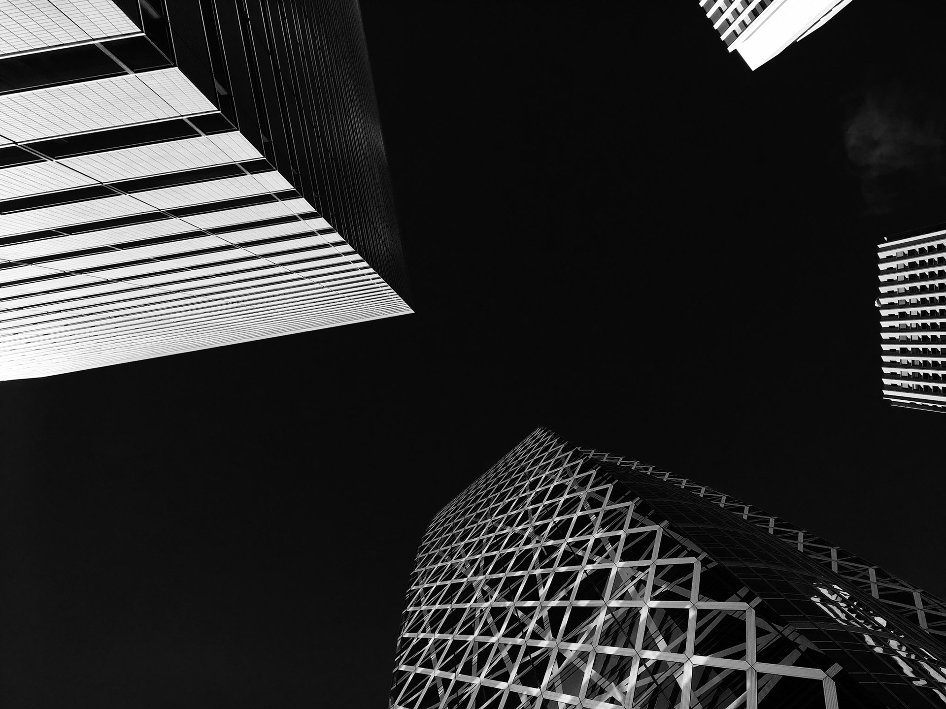 Full-frame shot of architecture details in black and white.