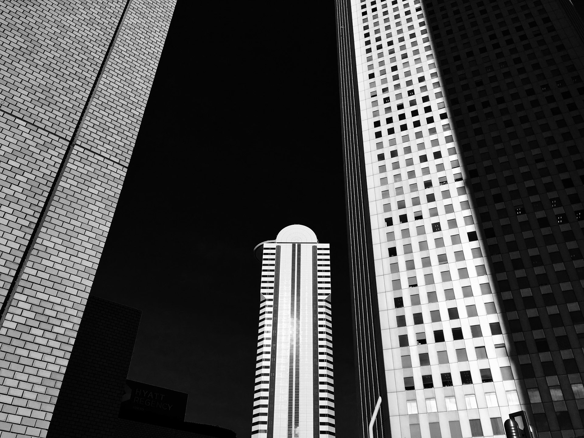 Full-frame shot of architecture details in black and white.