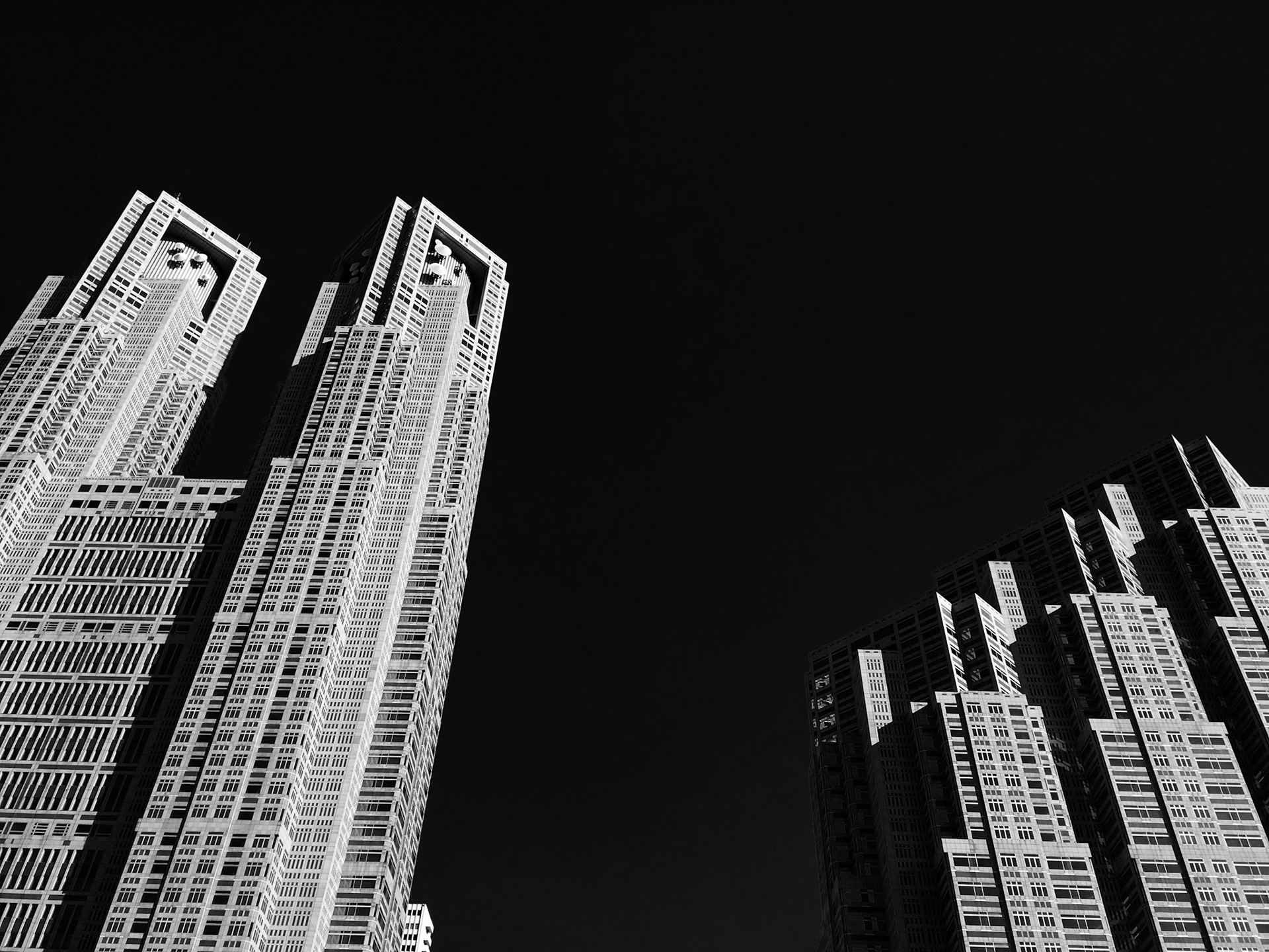 Full-frame shot of architecture details in black and white.