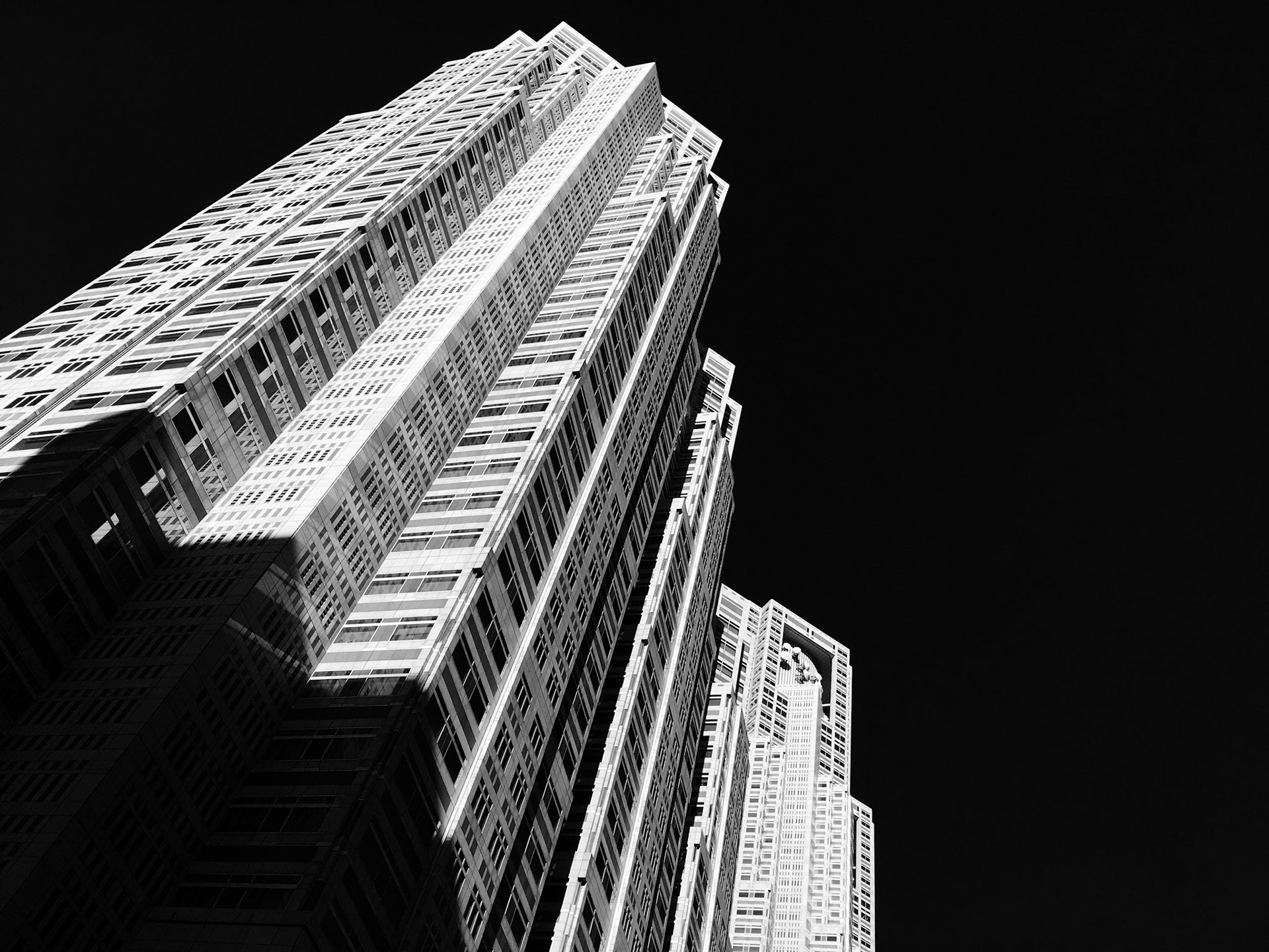 Full-frame shot of architecture details in black and white.
