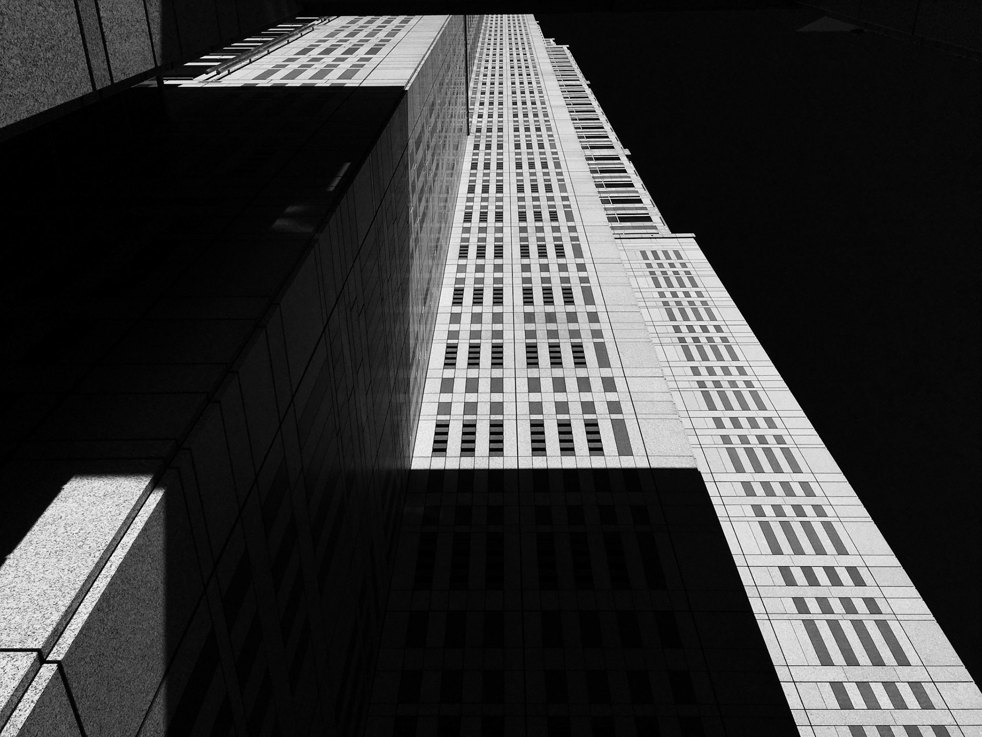 Full-frame shot of architecture details in black and white.