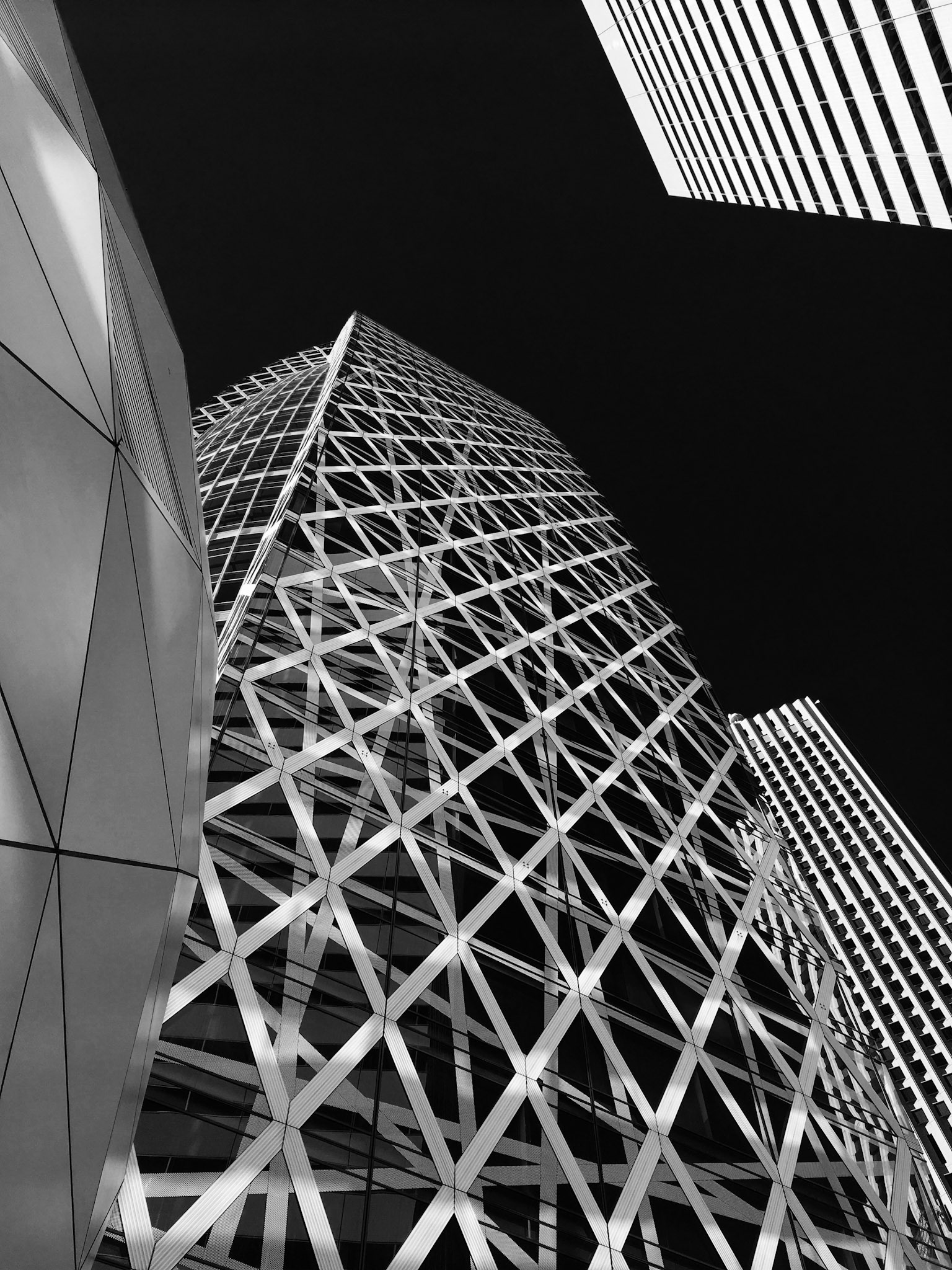 Full-frame shot of architecture details in black and white.