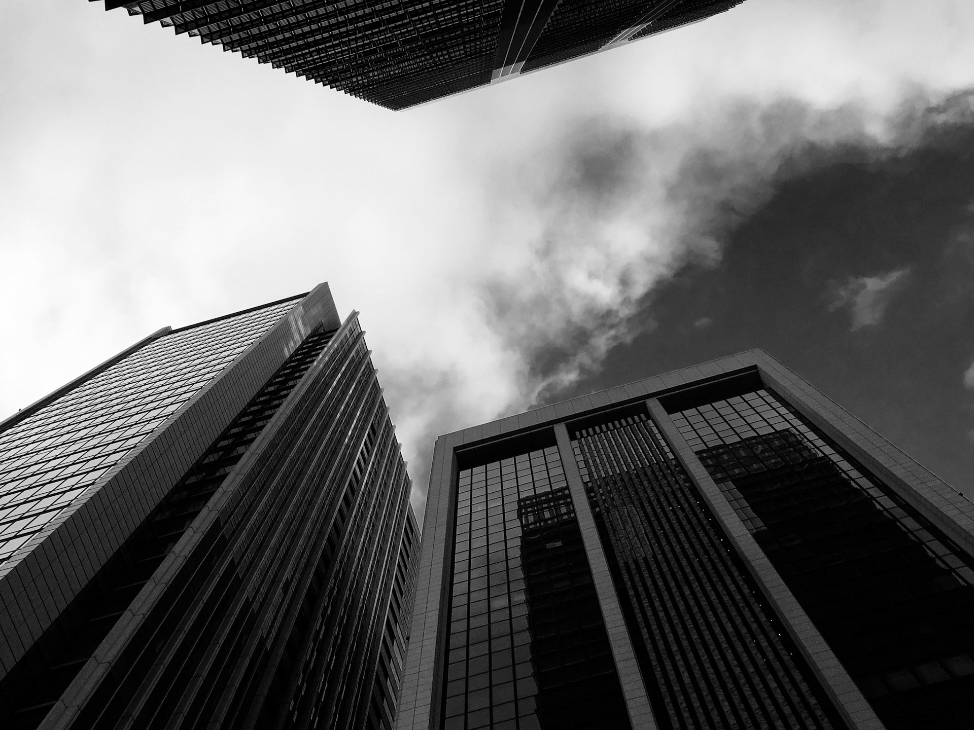 Full-frame shot of architecture details in black and white.
