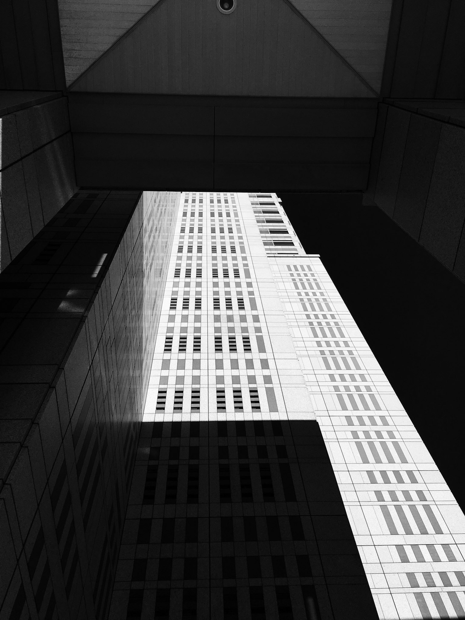 Full-frame shot of architecture details in black and white.
