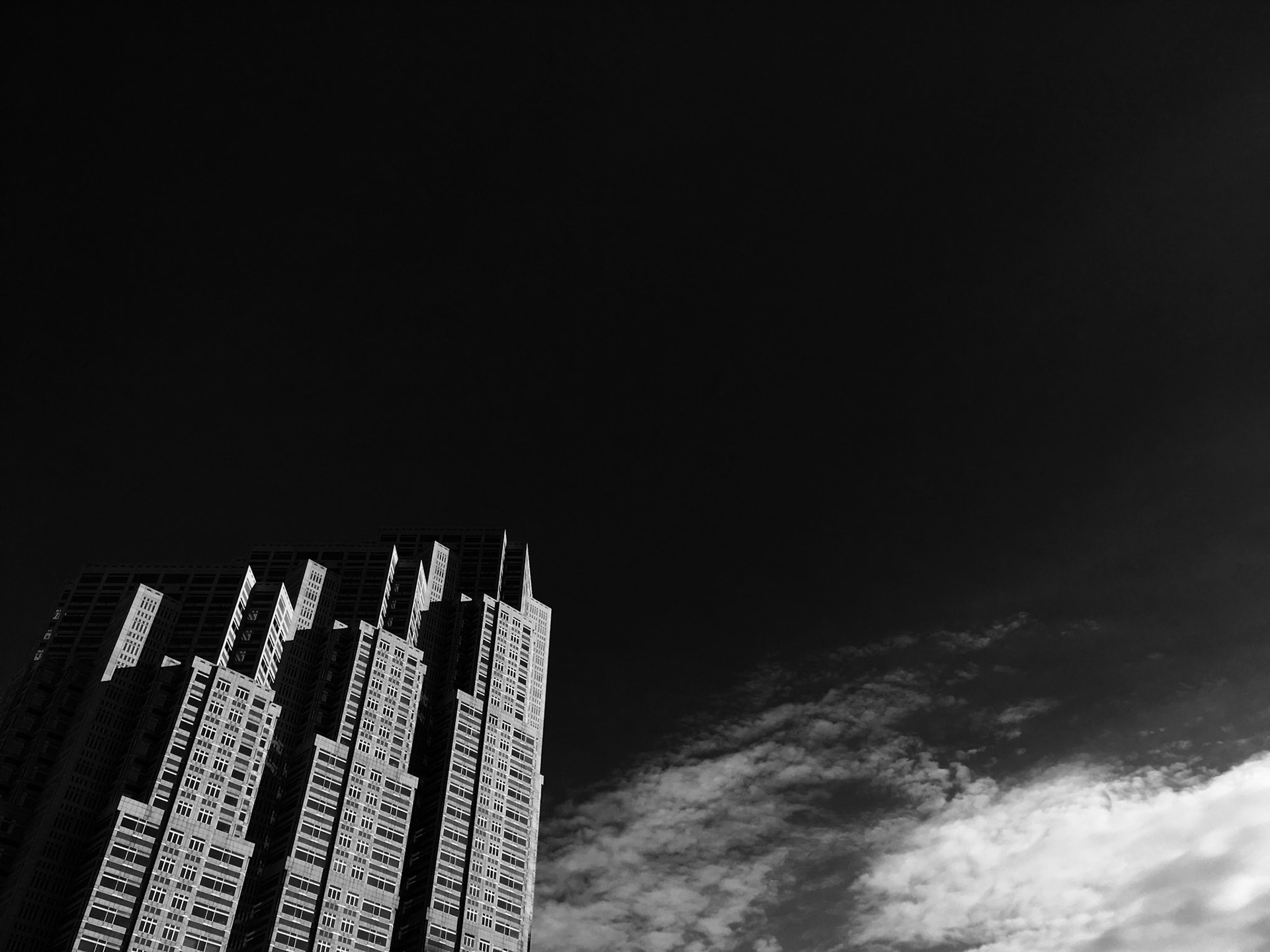 Full-frame shot of architecture details in black and white.
