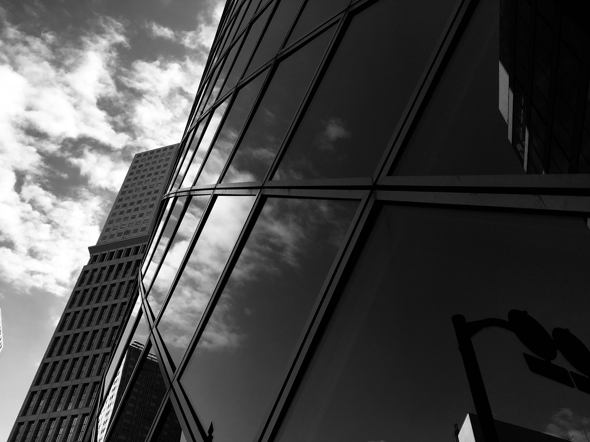 Full-frame shot of architecture details in black and white.