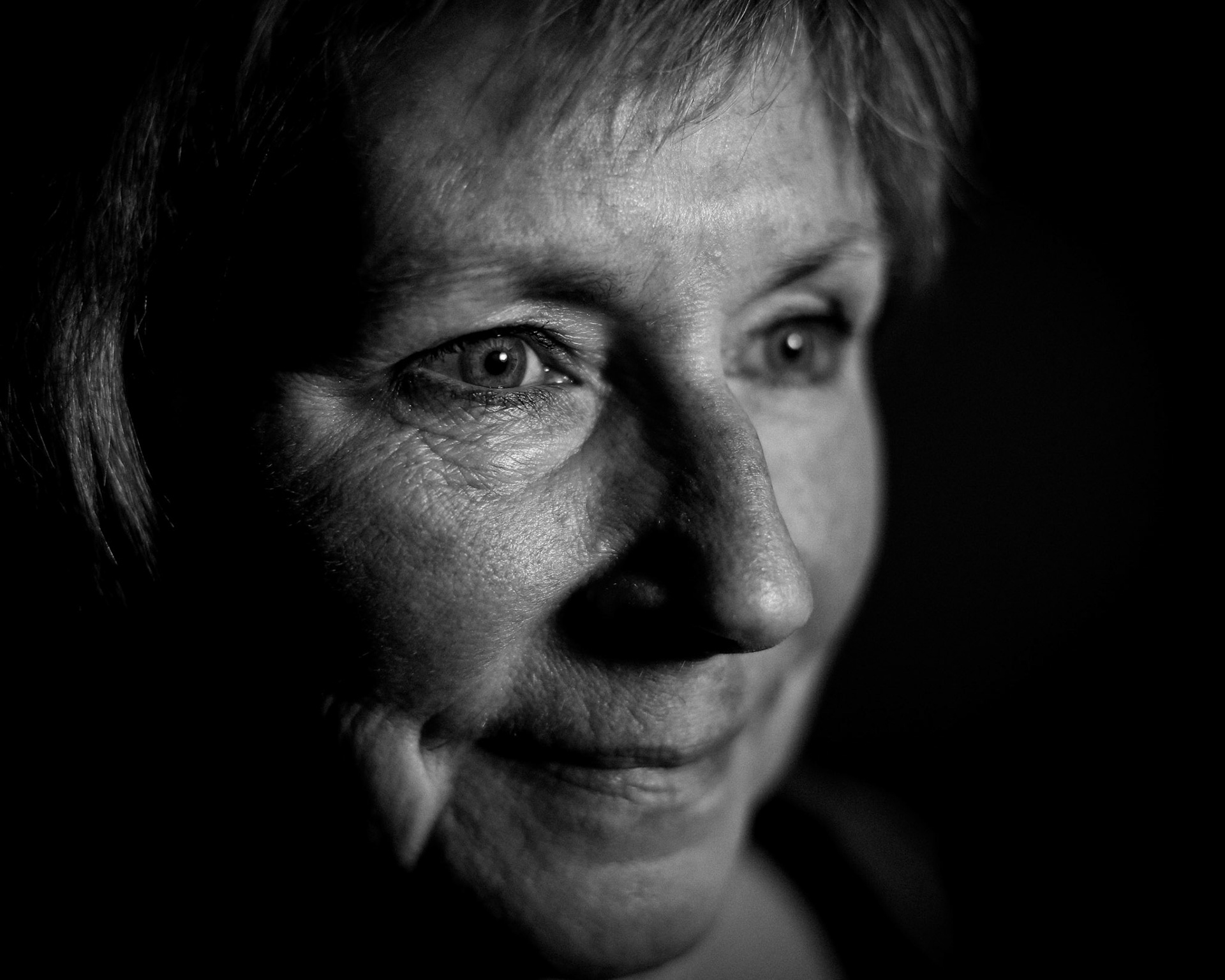 Hallway near the first location - one small soft box (speedlight)