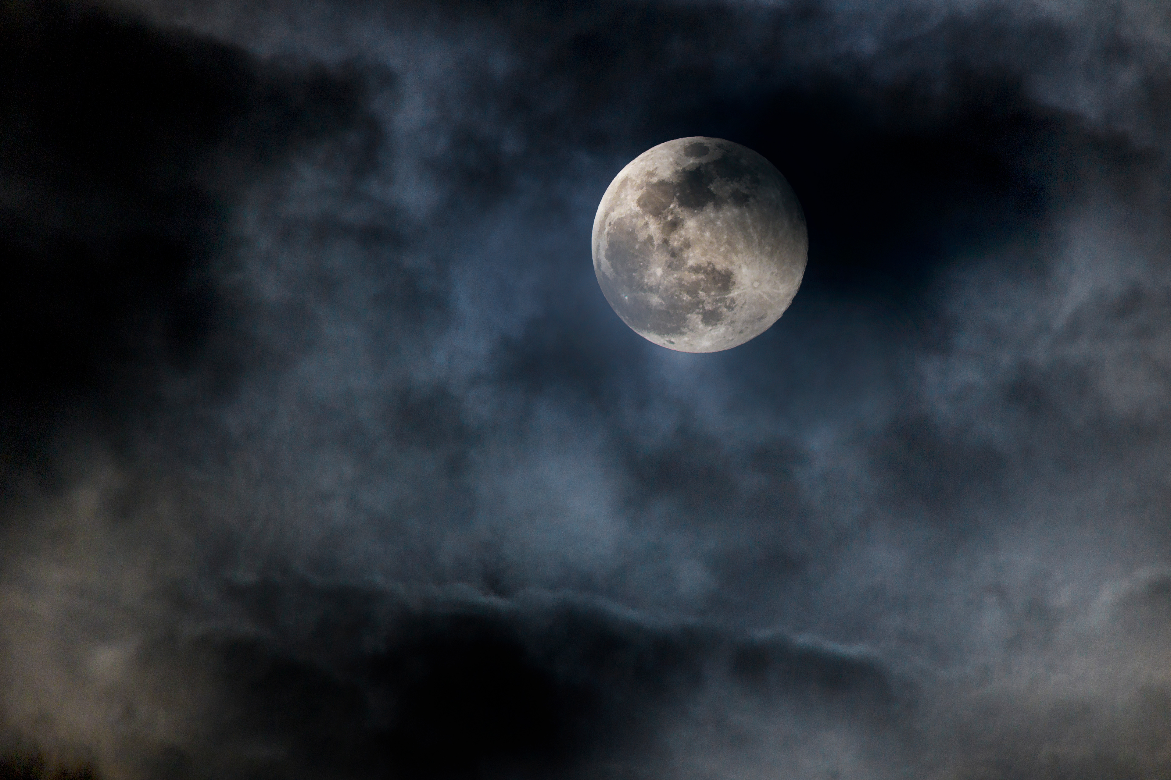 Full Moon in a cloudy sky