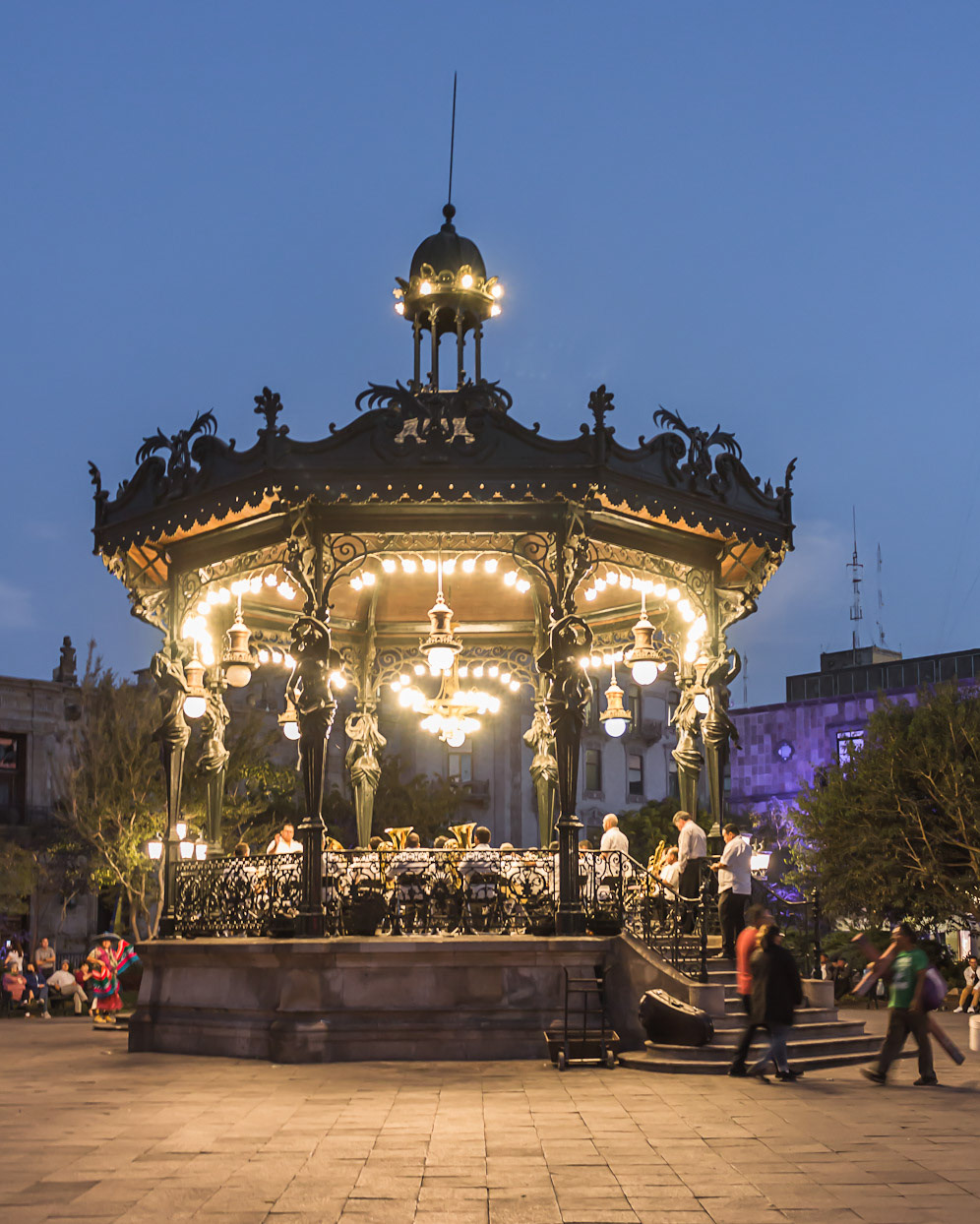 The bandstand at night