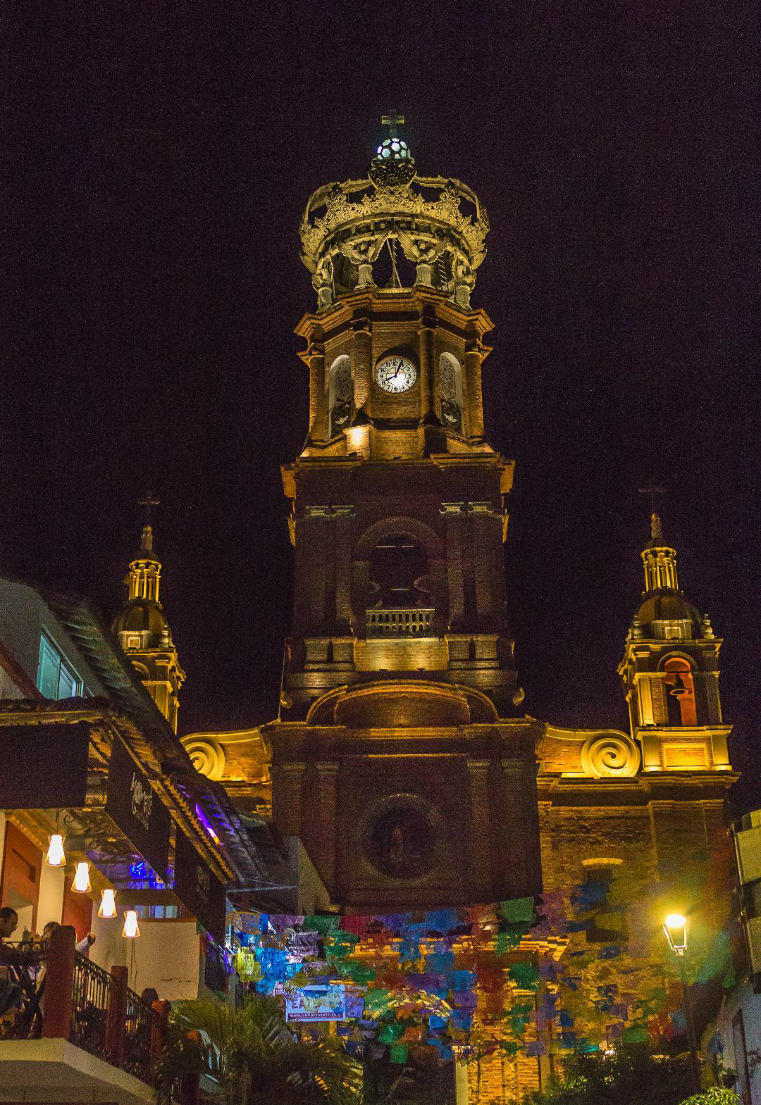 Guadeloupe church at night