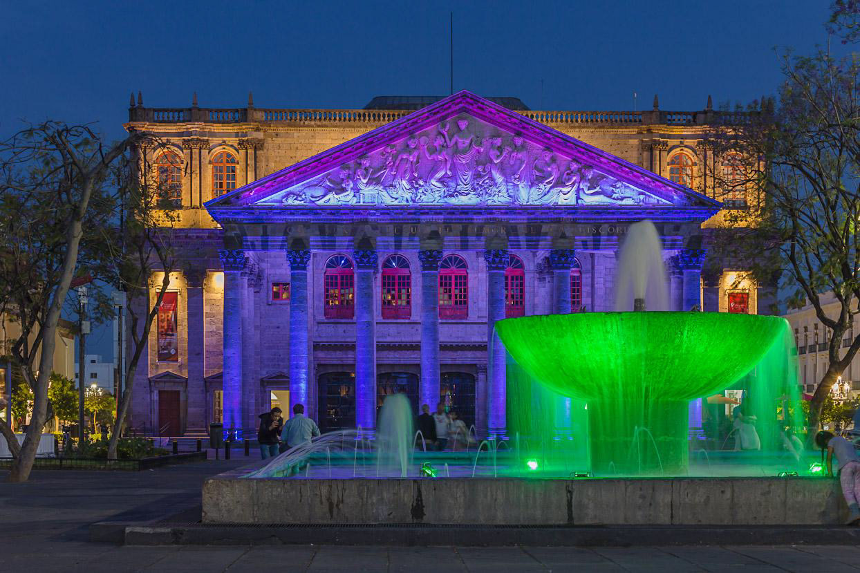 Teatro Degollado at dusk