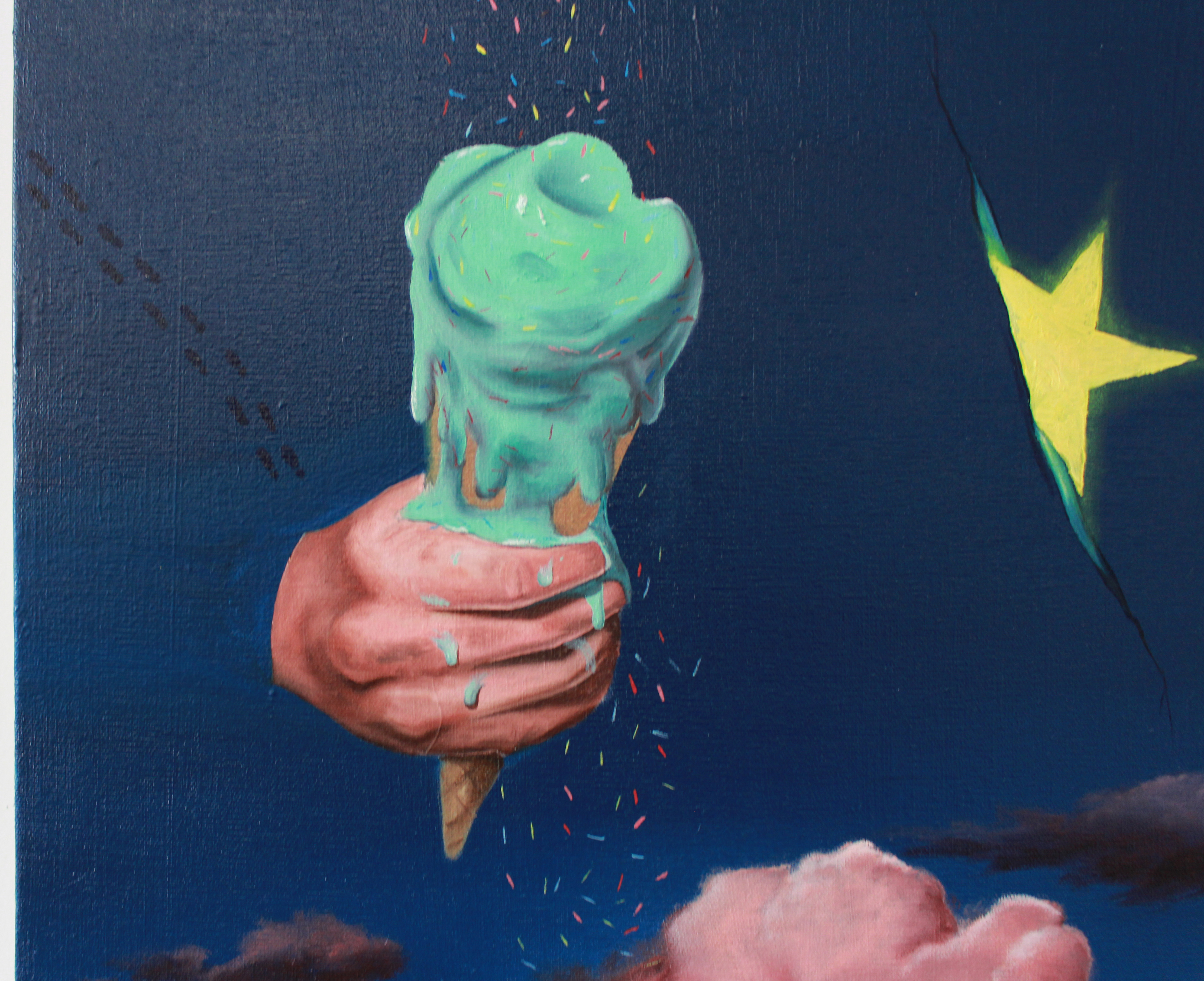 "Dry Rain" 36" x 60" 2021 oil on canvas ( detail )