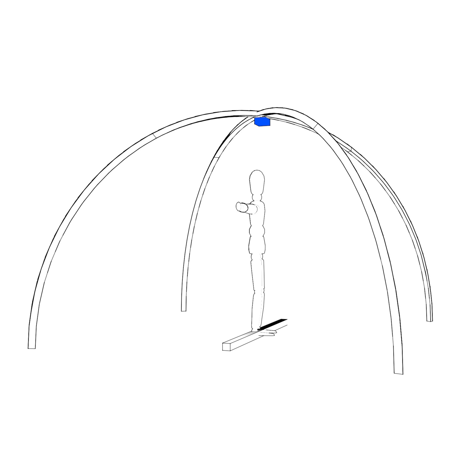 sensor above (arcs)