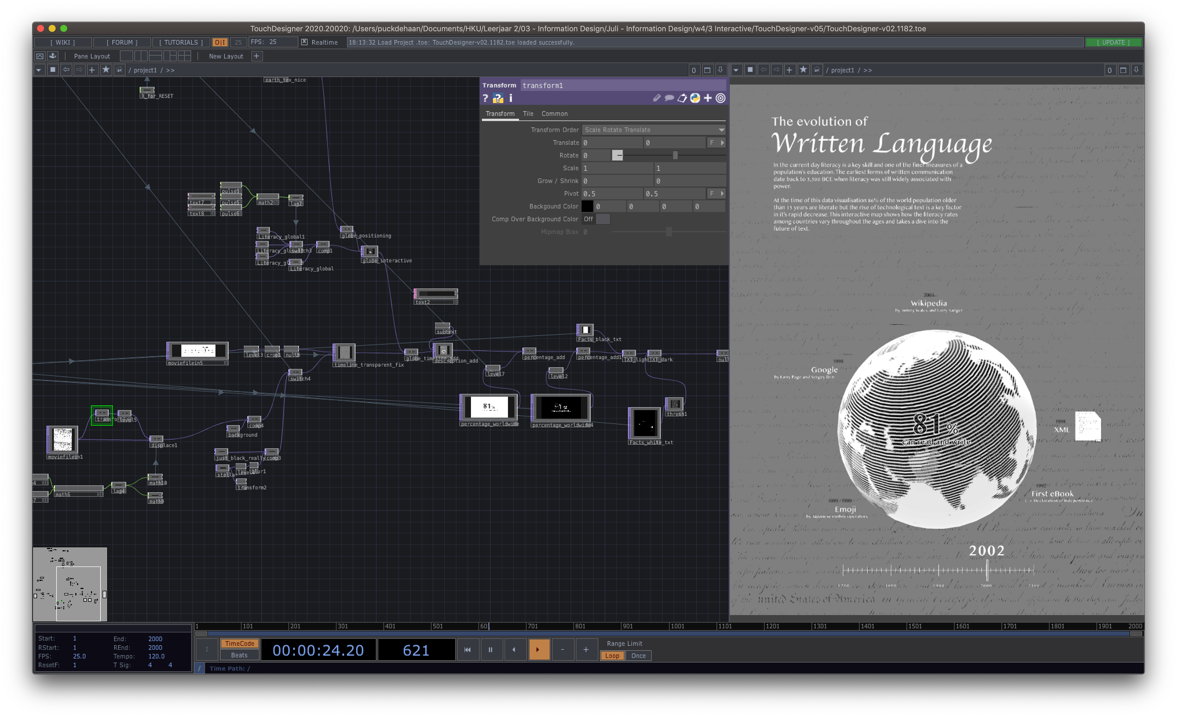 WIP visual coding in TouchDesigner