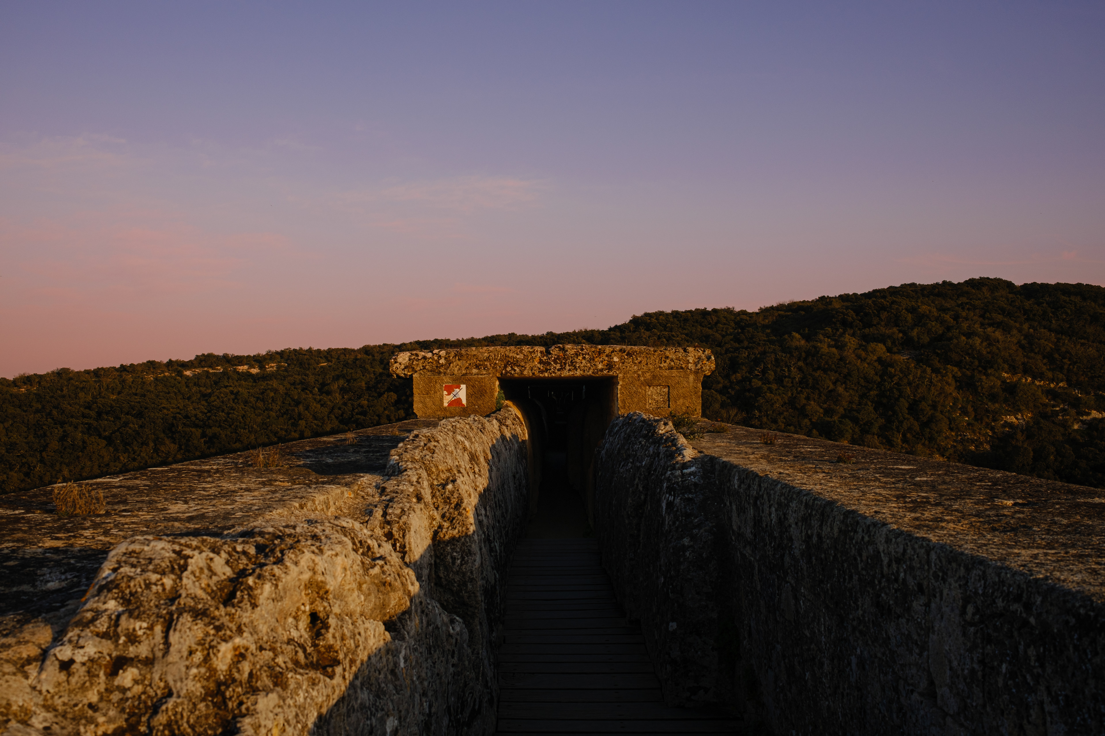 Atop the Pont du Gard. Towards Nîmes