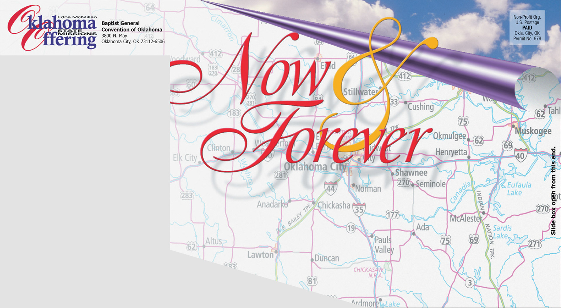 Mailing label for die-cut mailing box containing promotional resources