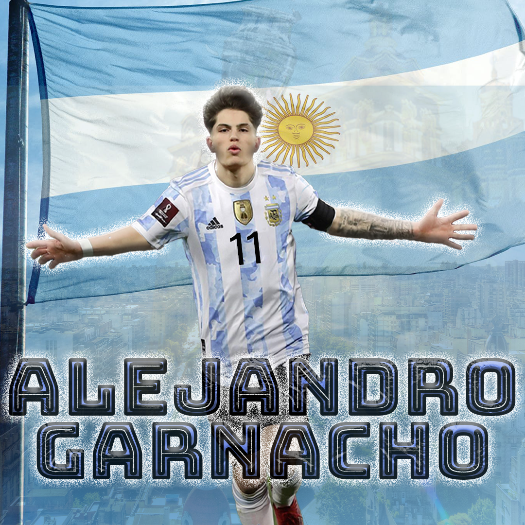 Alejandro Garnacho receives senior Argentina national team call-up. Designed in Adobe Photoshop, March 2022.