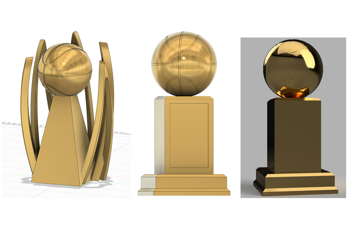 Early model of the Championship trophy with the final