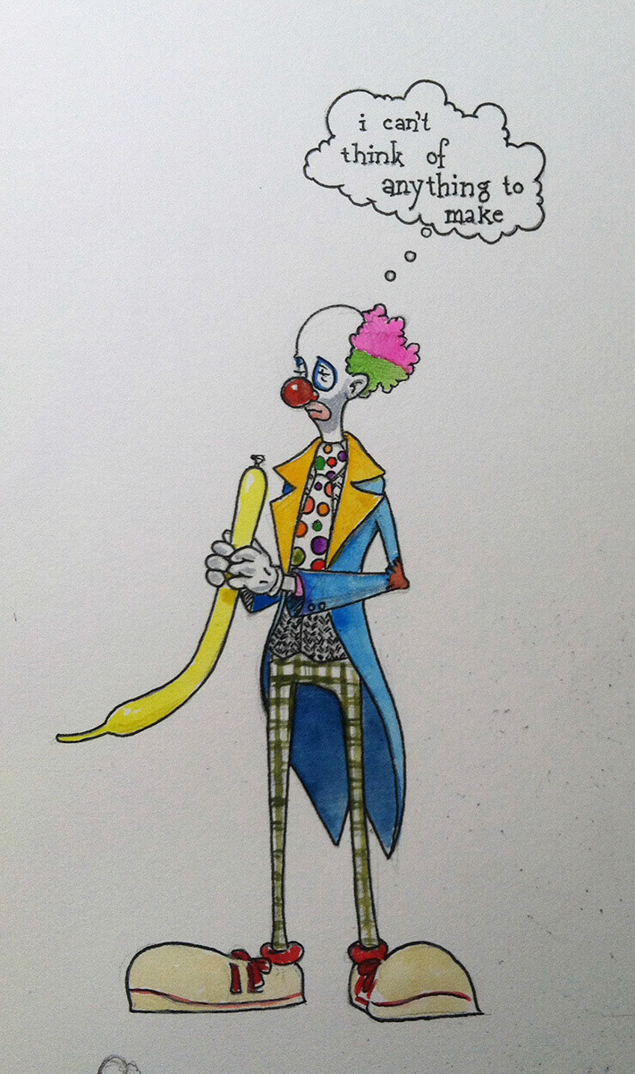 Clown Draws a Blank