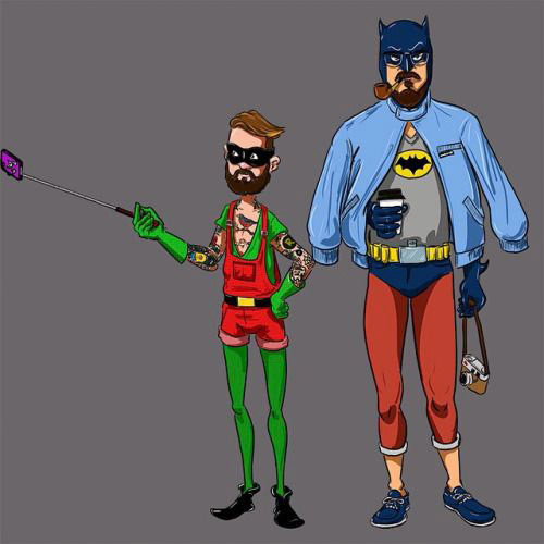 Hipster Batman &amp; Robin