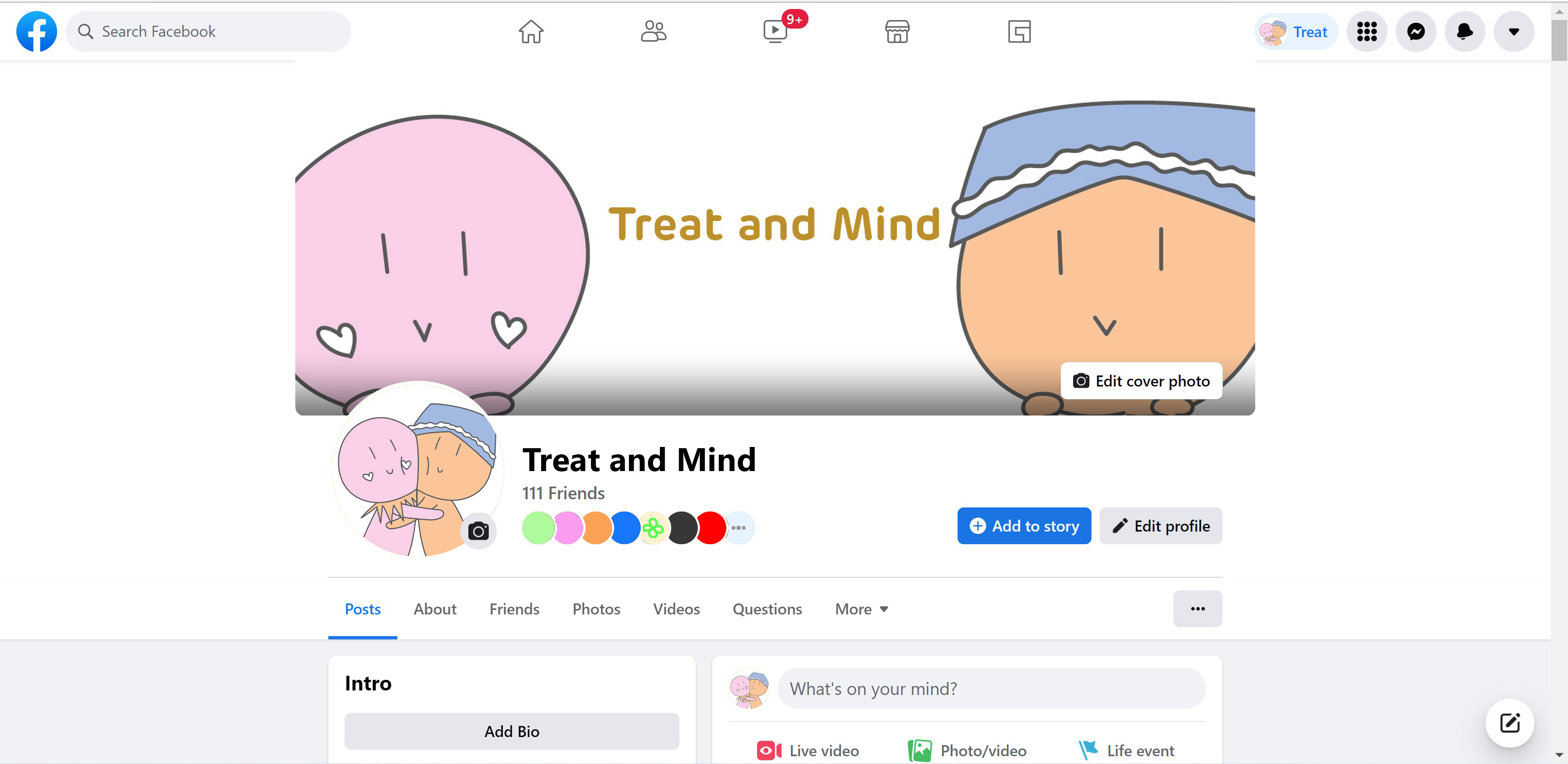 Facebook page mockup.