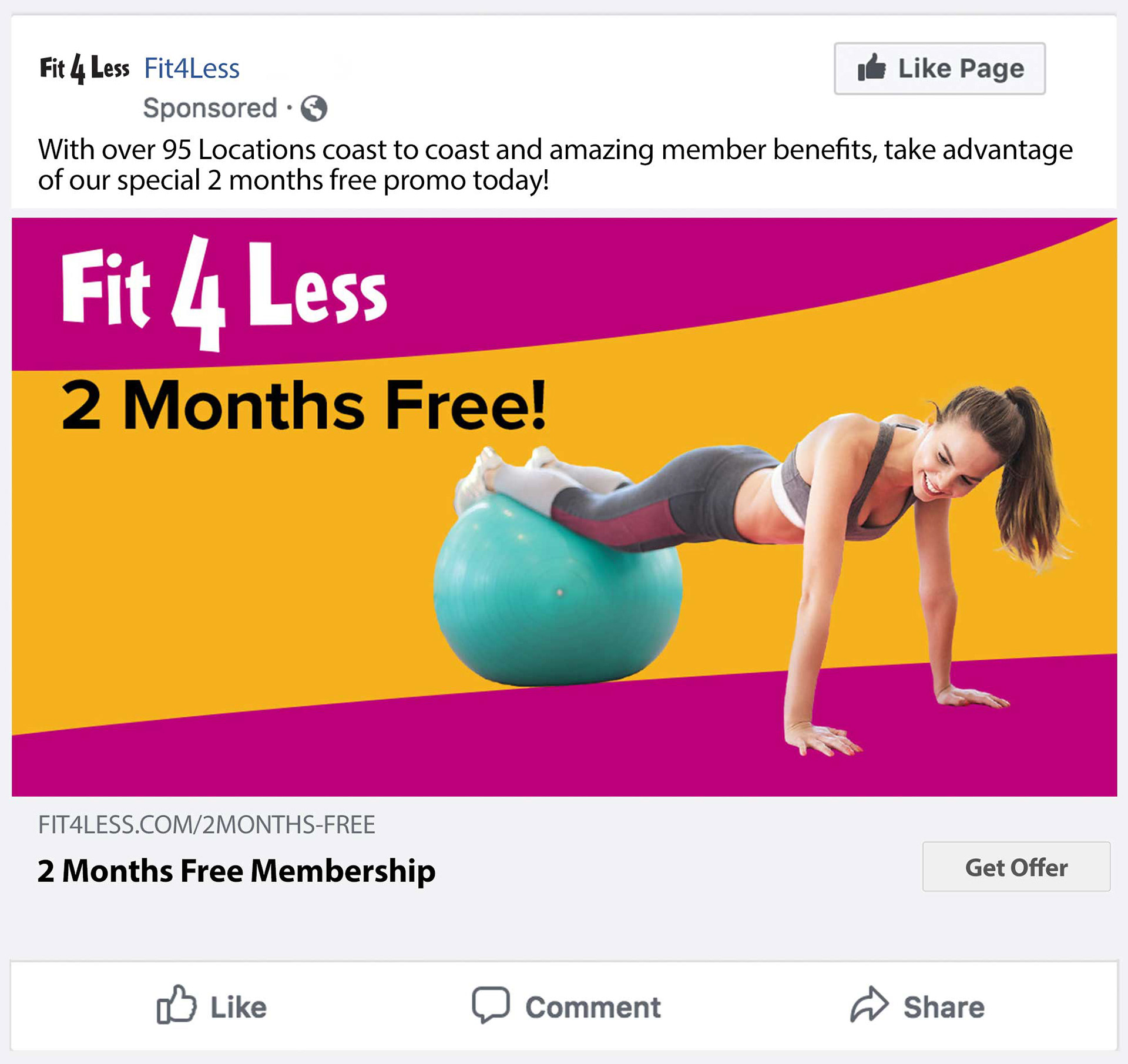Fit4Less Facebook Ad