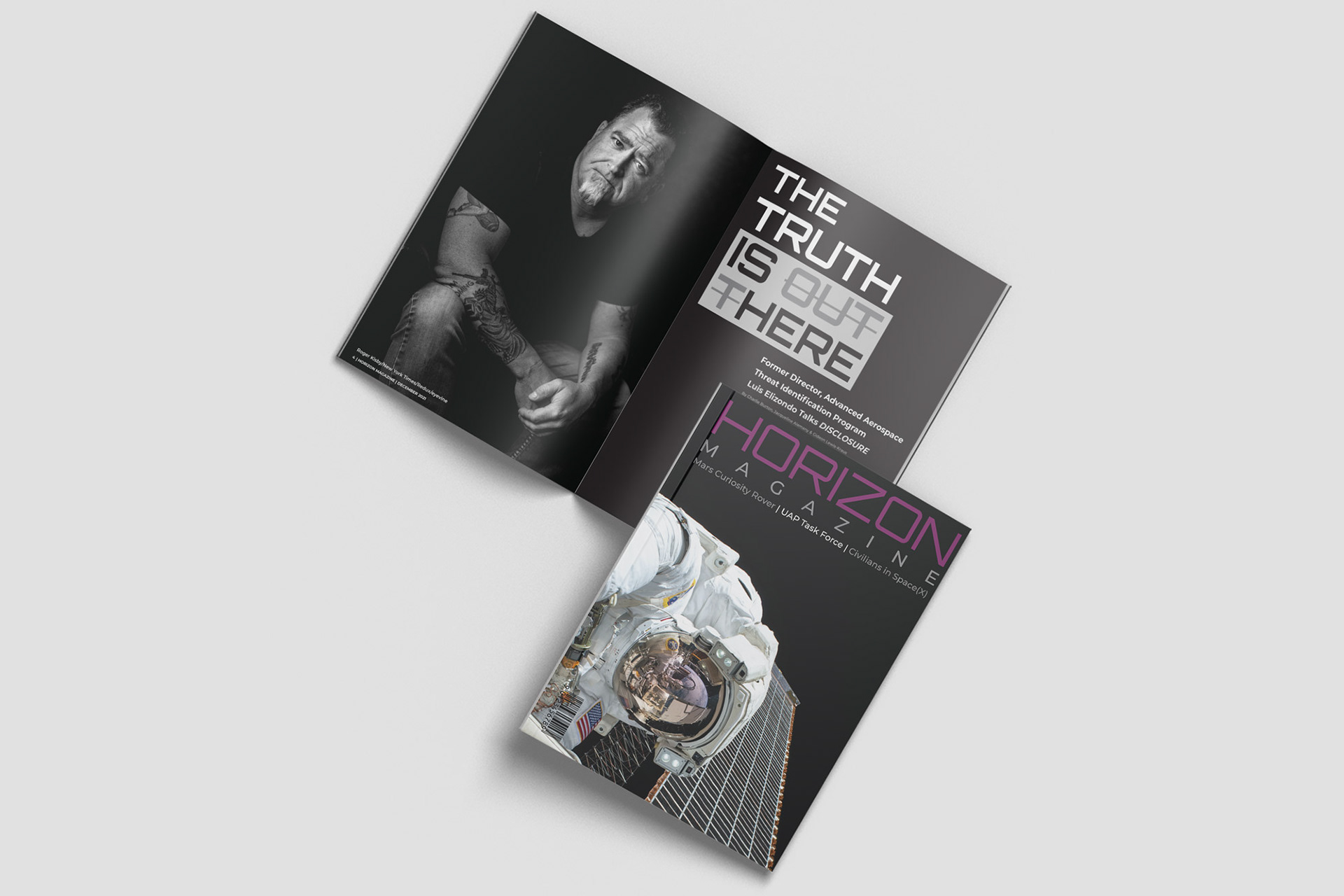 Horizon magazine cover and inner spread