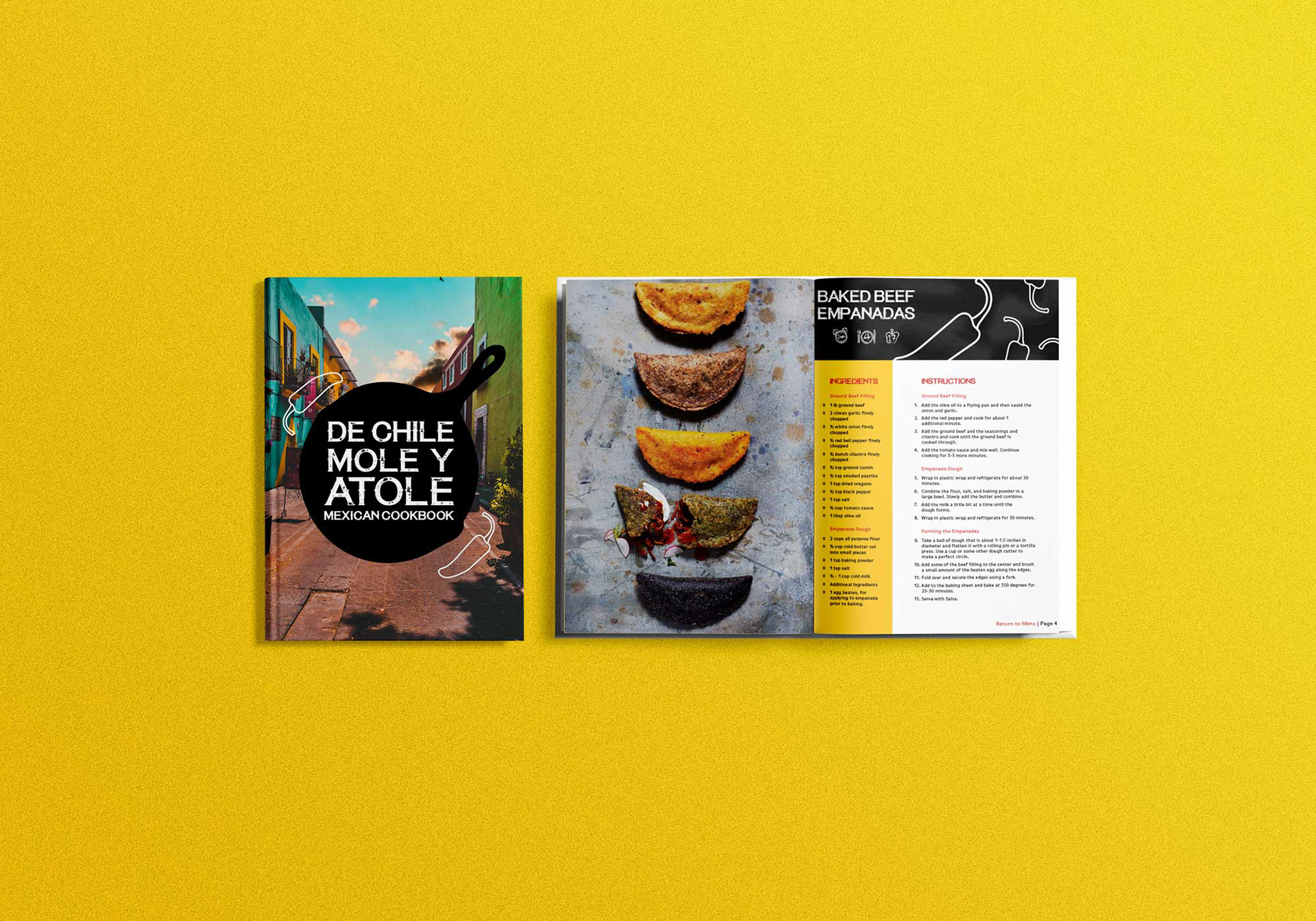 Cover and Inner DPS of De Chile Mole Y Atole Mexican Cookbook