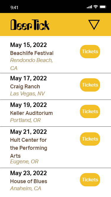 Deer Tick mobile UI shows screen