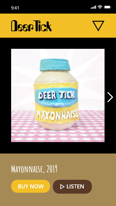 Deer Tick mobile UI music screen