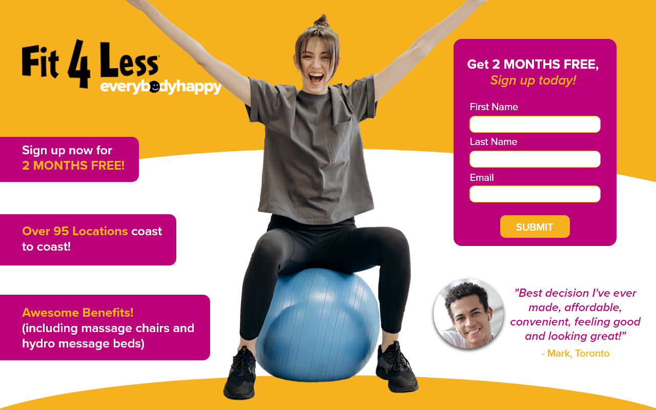 Fit4Less landing page for web