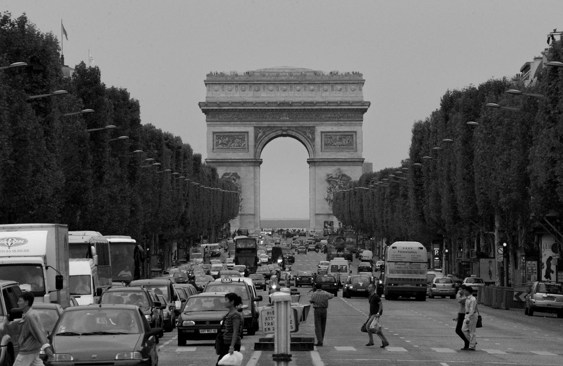 View of Arc de Triomphe from Av. des Champs-Elysees - Paris, France