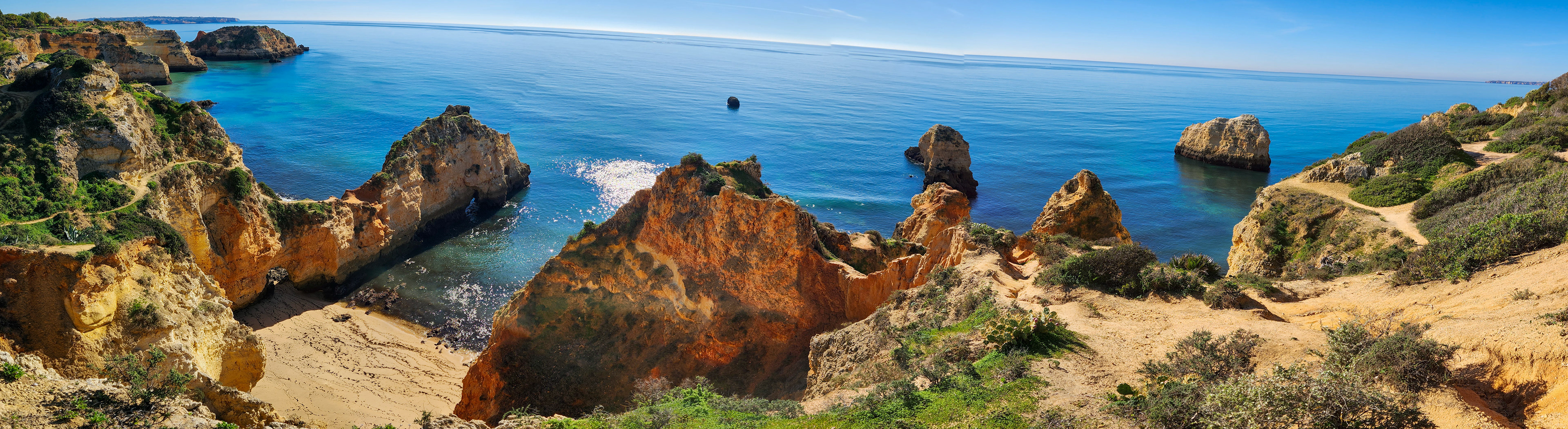 Panorama above Submarine Beach, Alvor Portugal