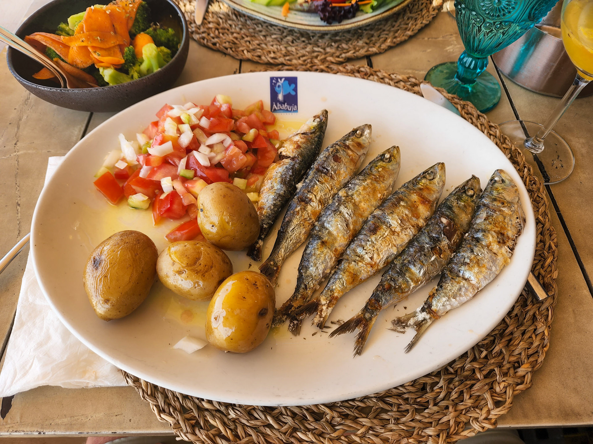 Typical Grilled Sardine Plate, Alvor Portugal