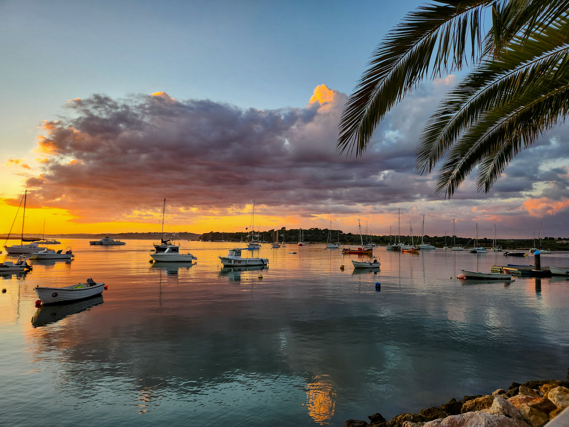 Alvor Riverfront at sunset, Alvor Portugal