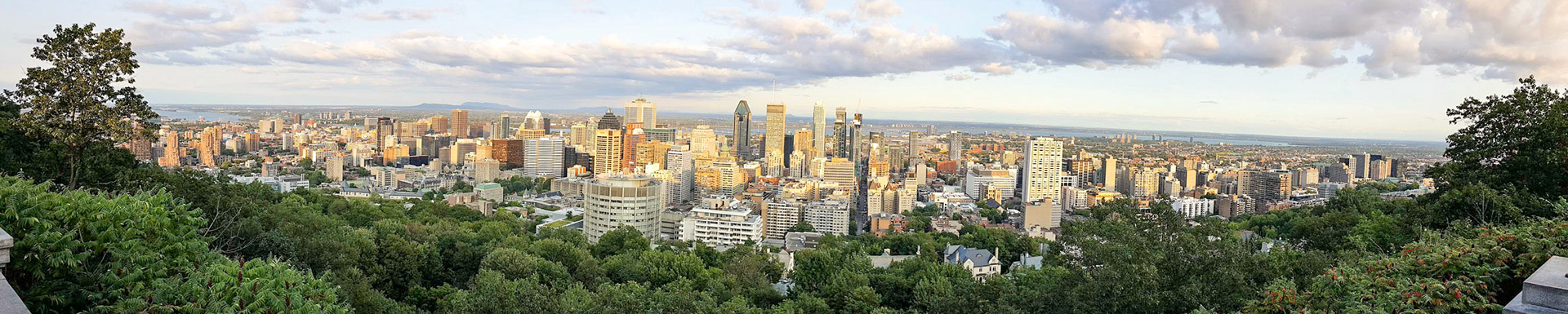 Panoramic view from Mount Royal Chalet, Montreal Canada