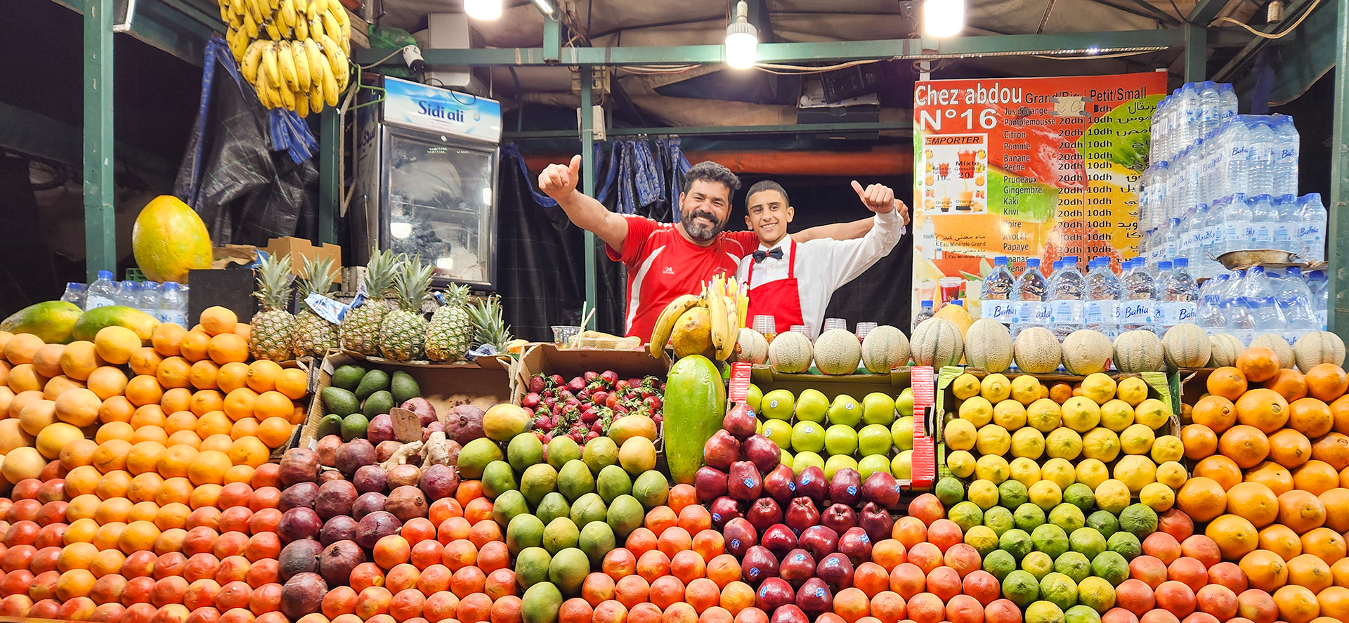 Juice cart in Jemaa el-Fna Square, Medina of Marrakech Morocco