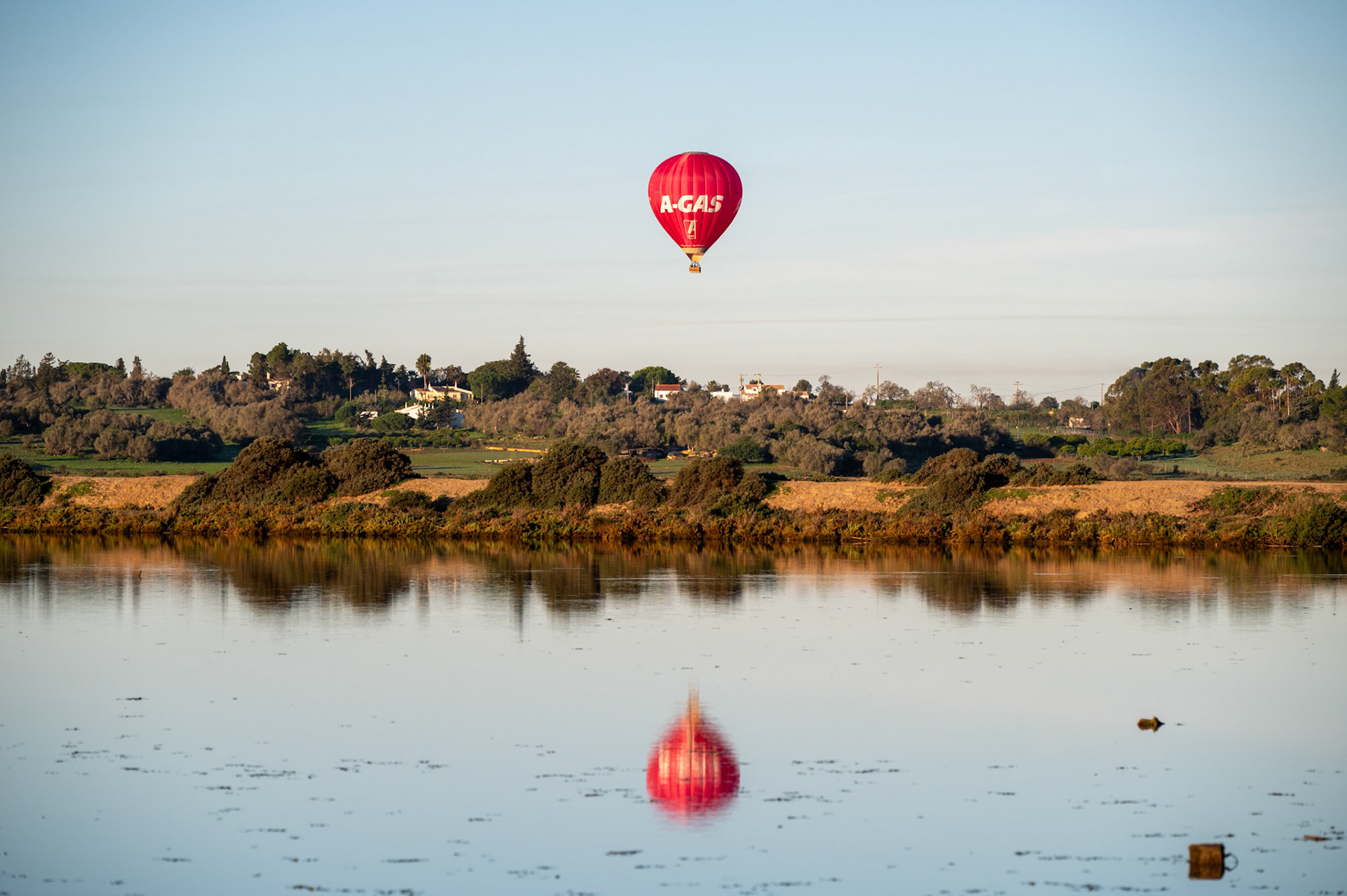 Hot Air Balloon over Torre River, Alvor Portugal