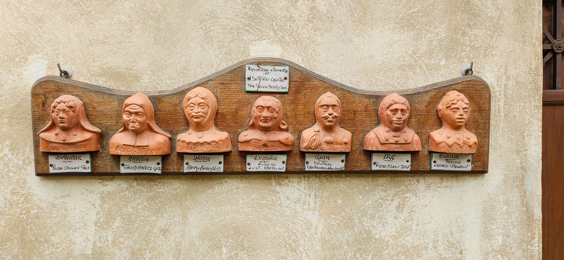 Seven Deadly Sins Artistic Interpretation, Villa Cimbrone, Ravello, Italy