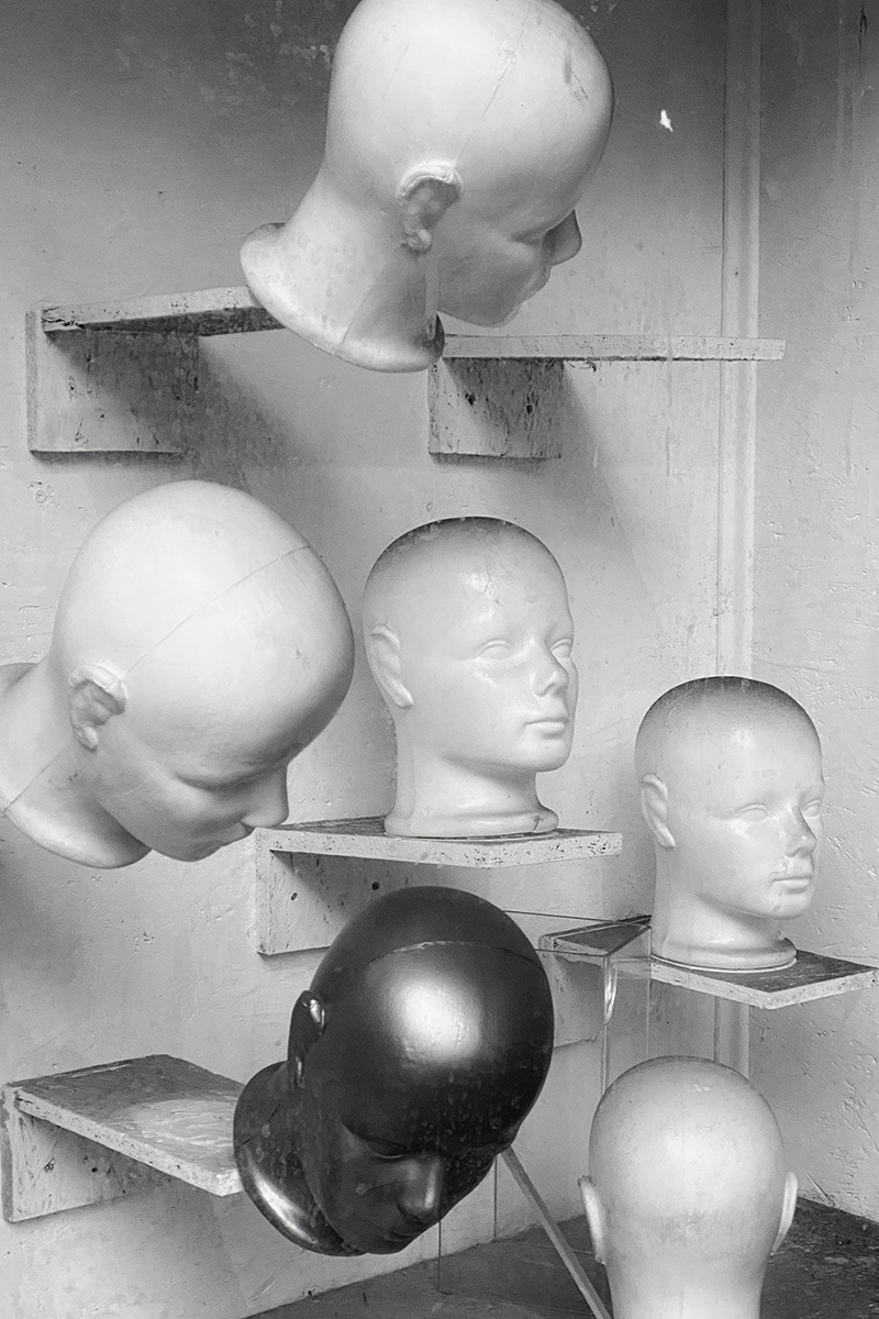 Hat shop display during Covid period