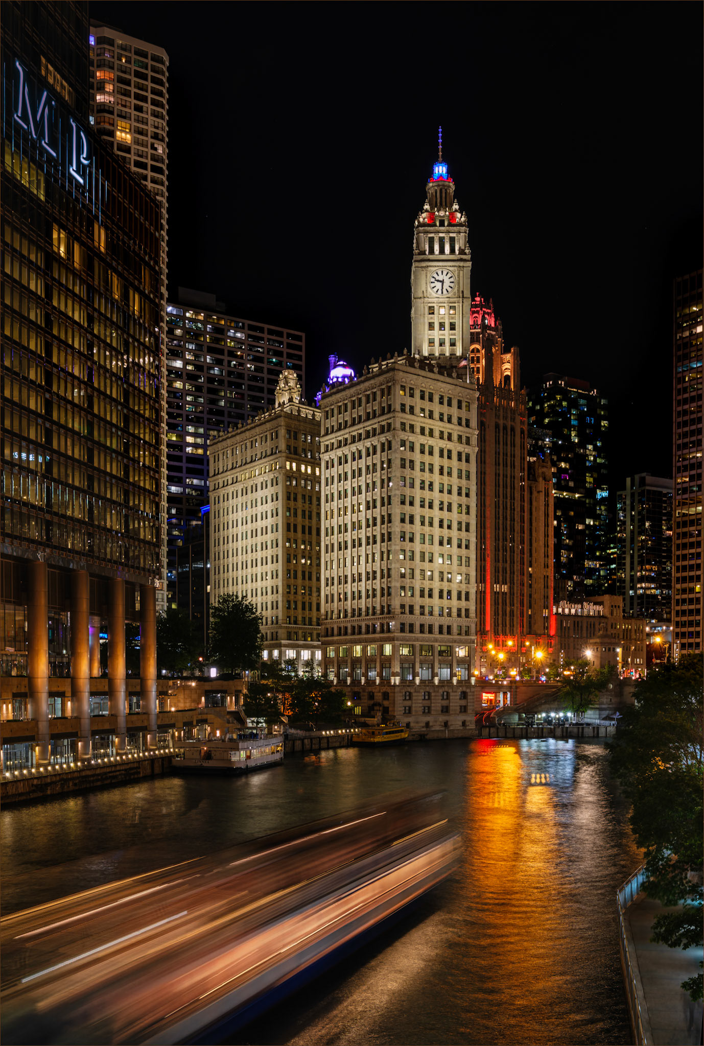Chicago River at Night