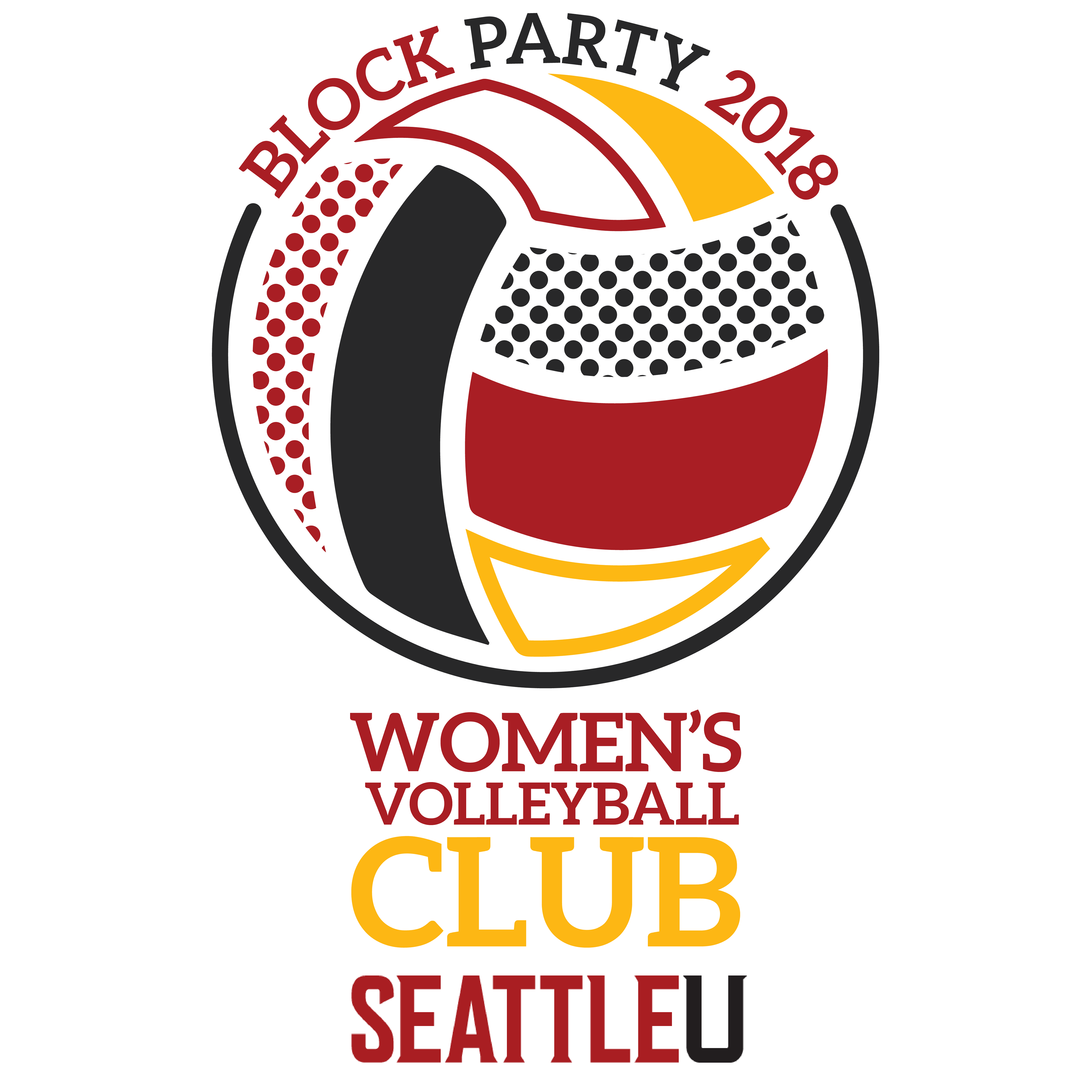 Logo Design for the 2018 edition of the Seattle University Club Volleyball Team's Annual 'Block Party' Event