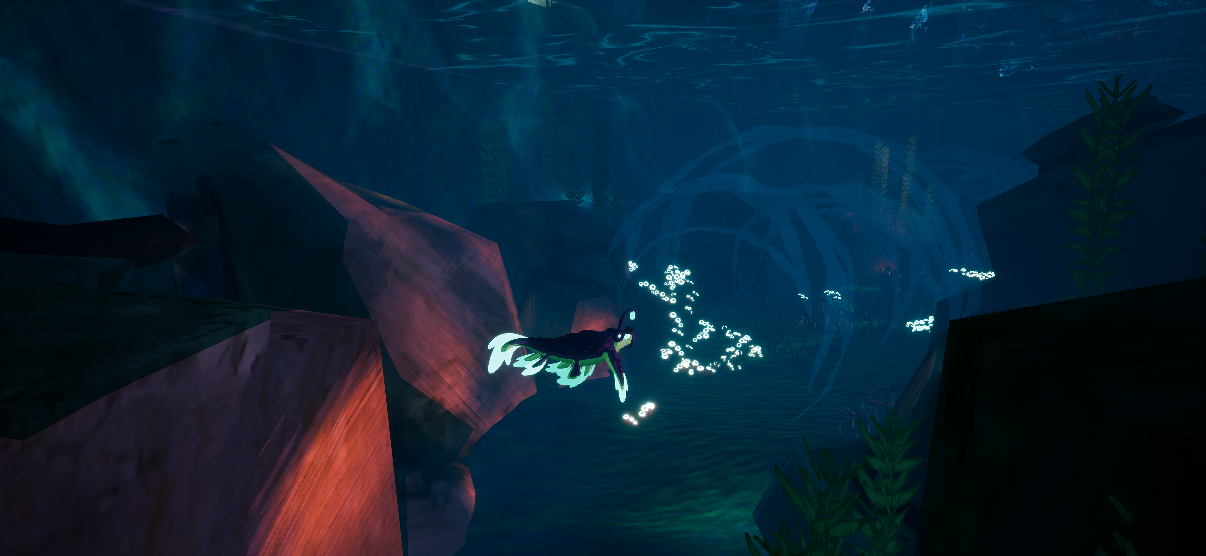 Player Size to Environment (Player=Fish)