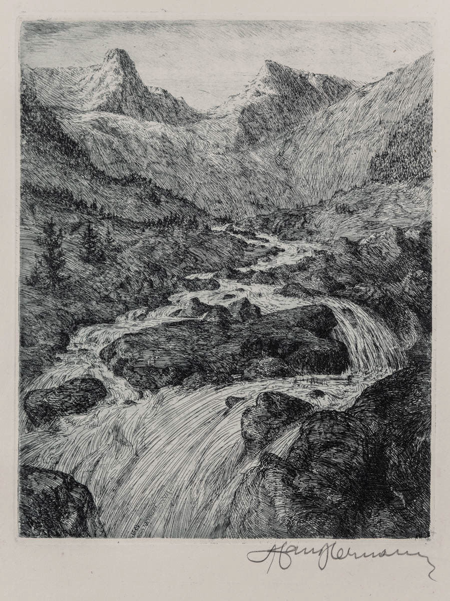 Colțul Bălăceni (1951) Acvaforte 19.03x24.05 cm