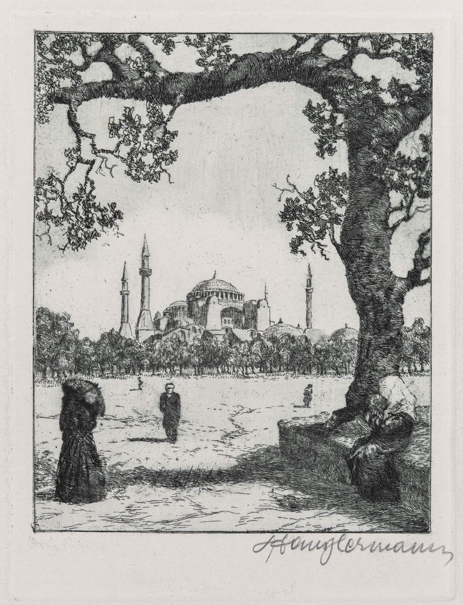 Hagia Sofia, Constantinopol (1919) Acvaforte 15x20 cm