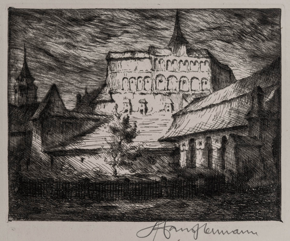 Prejmer - vedere (nedatat) Acvaforte 22x17 cm