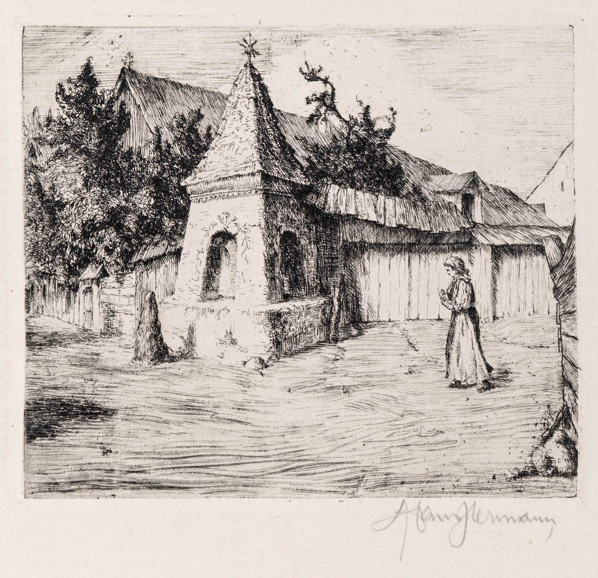 Din Sibiu (1925) Acvaforte 16.05x14 cm