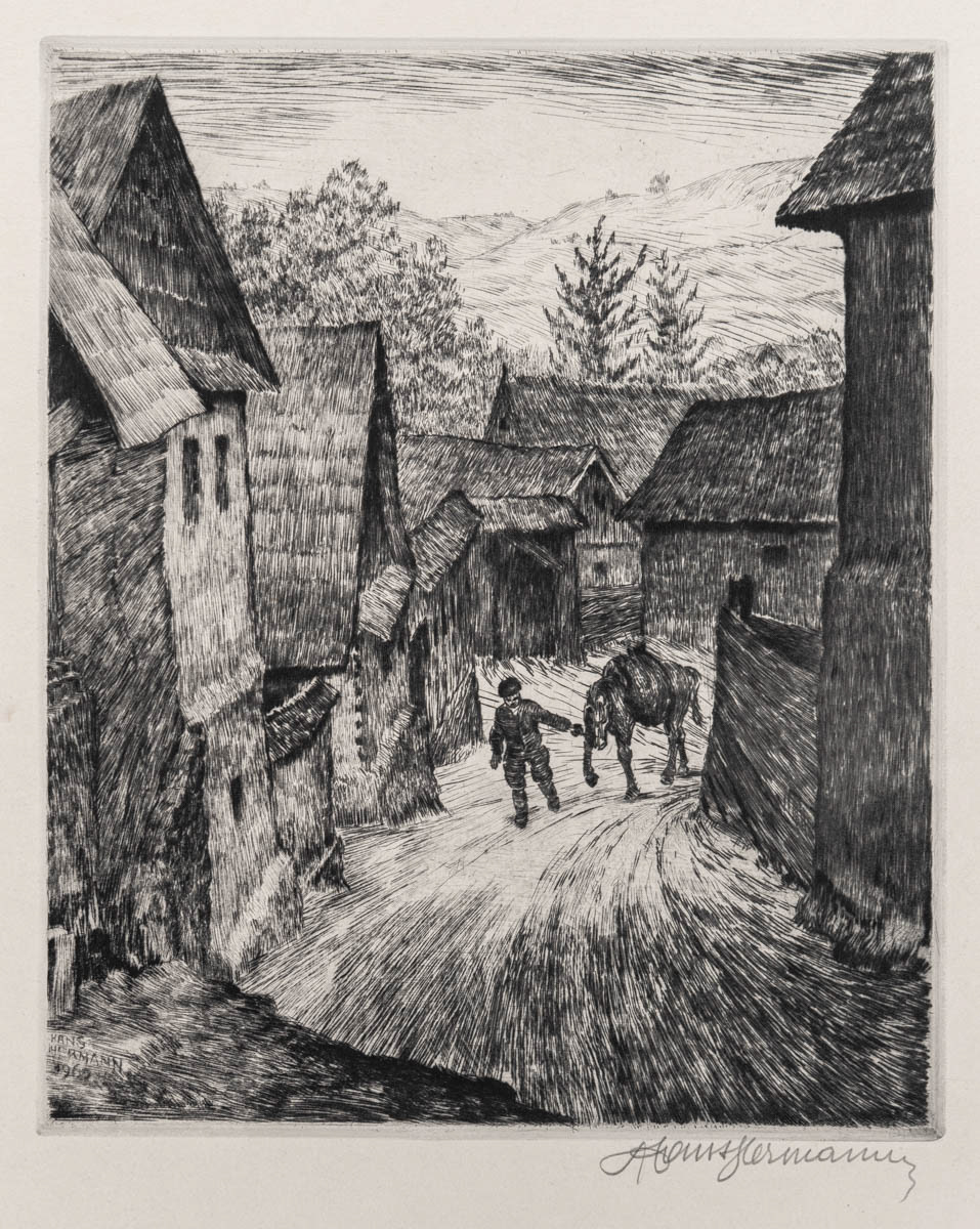Din Rășinari (1959) Gravură cu acul 24.06x30 cm